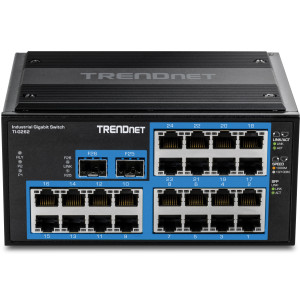 TRENDnet TI-G262 26-Port Ethernet Switch, 24 Gigabit ethernet ports, 2 Gigabit SFP slots, 52 Gbps switching capacity, DIN-rail/wall mount